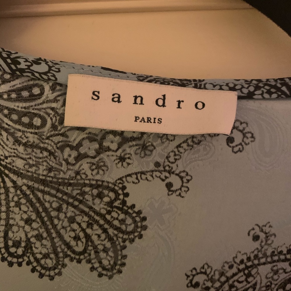 Sandro Blue Paisley Silk dress - Picture 6 of 7